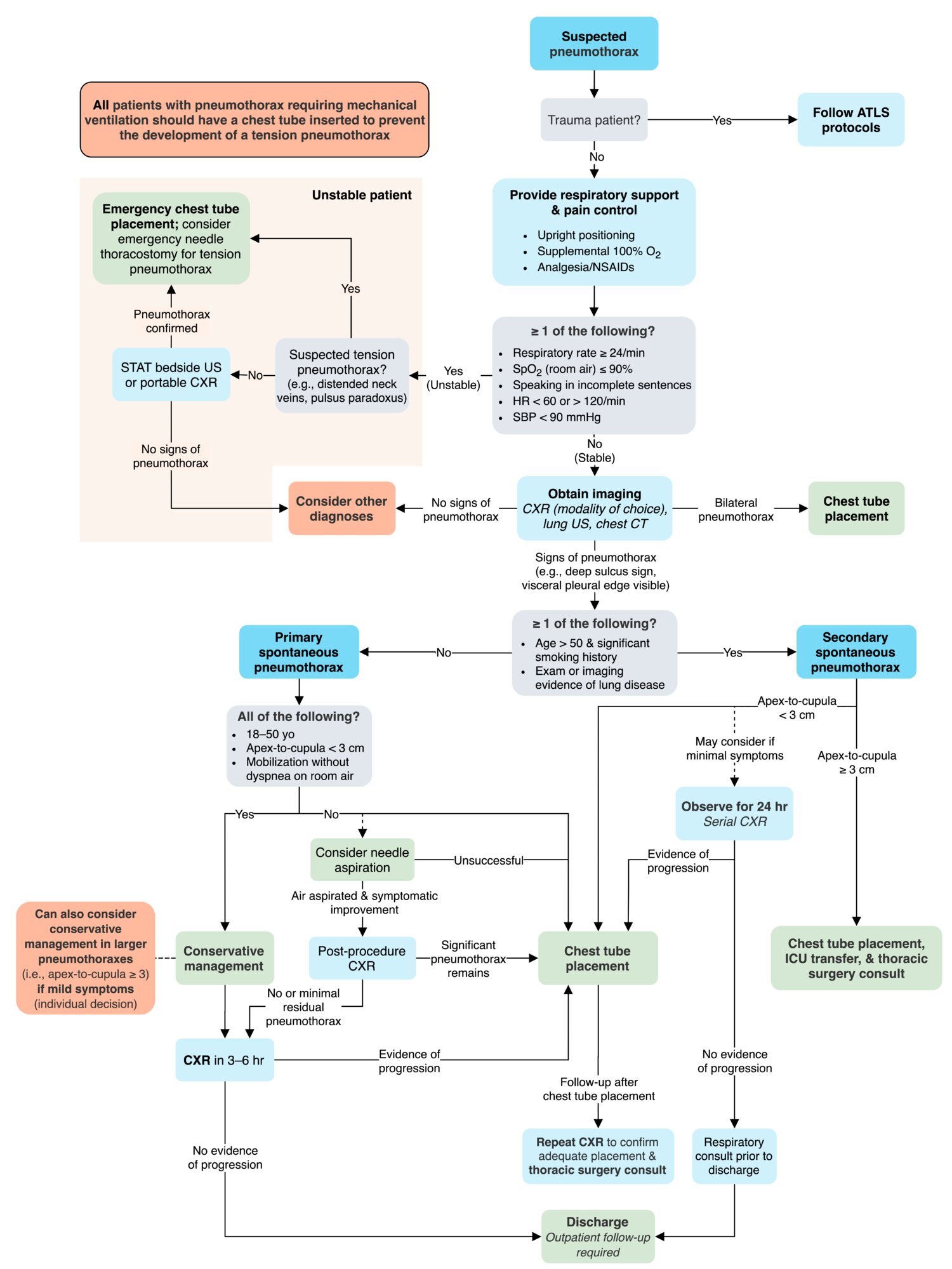 Management of pneumothorax