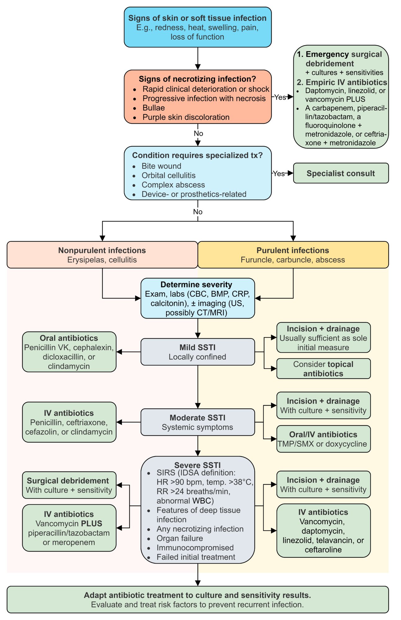 Management of skin and soft tissue infections