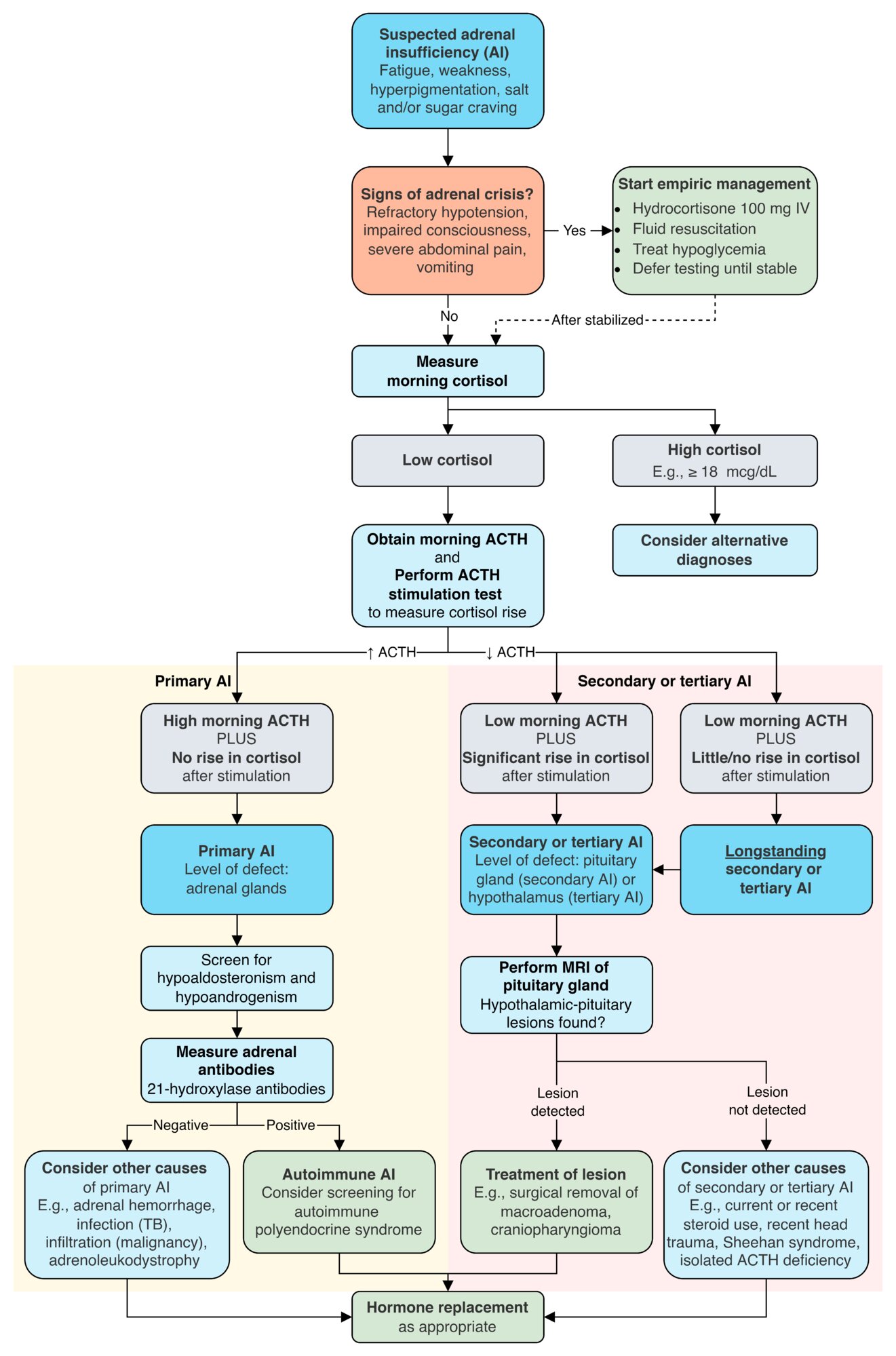Diagnosis of adrenal insufficiency