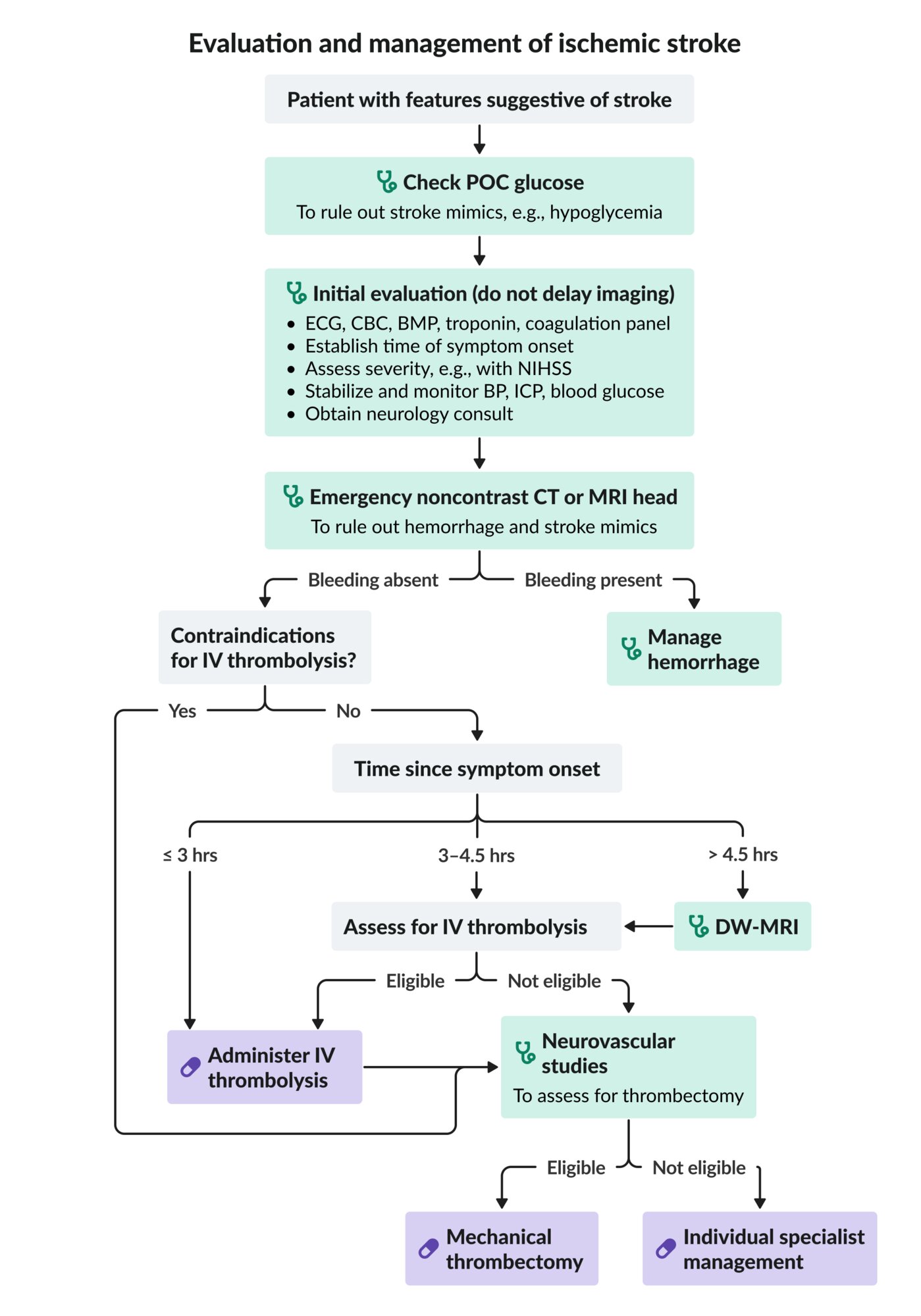Evaluation and management of ischemic stroke