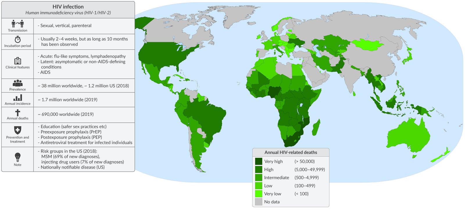 HIV fact sheet and mortality map