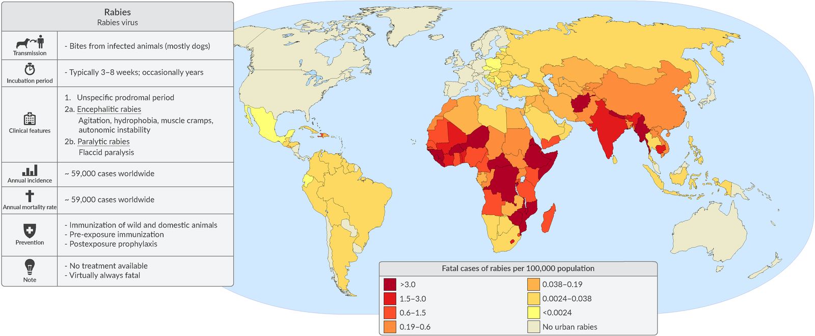 Rabies fact sheet and mortality map